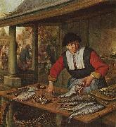 adriaen van ostade Die Fischverkauferin oil